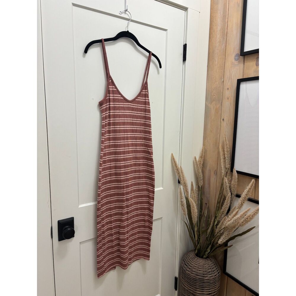 Wild Fable Mauve Striped Midi Dress